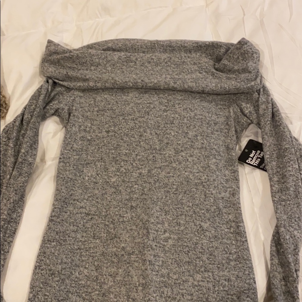 Off the shoulder gray dress